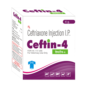 Ceftin-4 INJ (Antibiotic - mastitis & metritis) for cows, buffaloes, and livestock - Titanic Pharmaceuticals Pvt. Ltd.