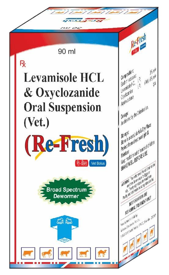 Re-Fresh Suspension (Feed Supplement veterinary medicine) for cows, buffaloes, and livestock - Titanic Pharmaceuticals Pvt. Ltd.