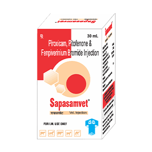 Sapasamvet INJ. (Anti-Inflammatory & Analgesic - spasm, colic and prolapse) for cows, buffaloes, and livestock - Titanic Pharmaceuticals Pvt. Ltd.